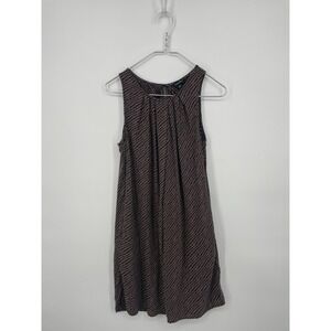 Lucky Brand Dress Womens Small Ditsy Diamond Sleeveless Shift Pockets